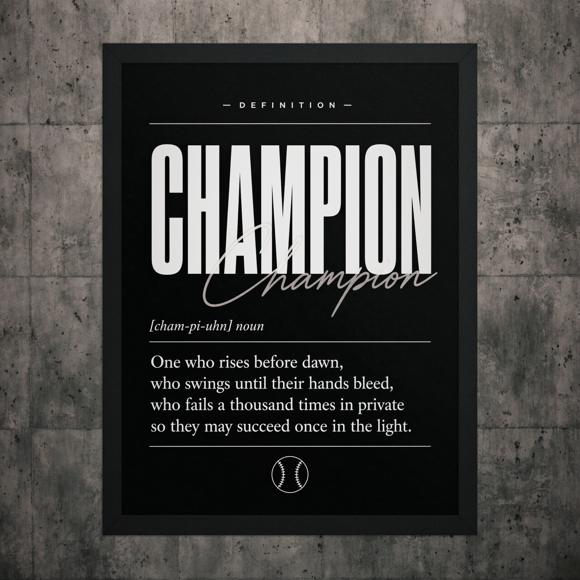Champion Baseball Framed Wall-Art