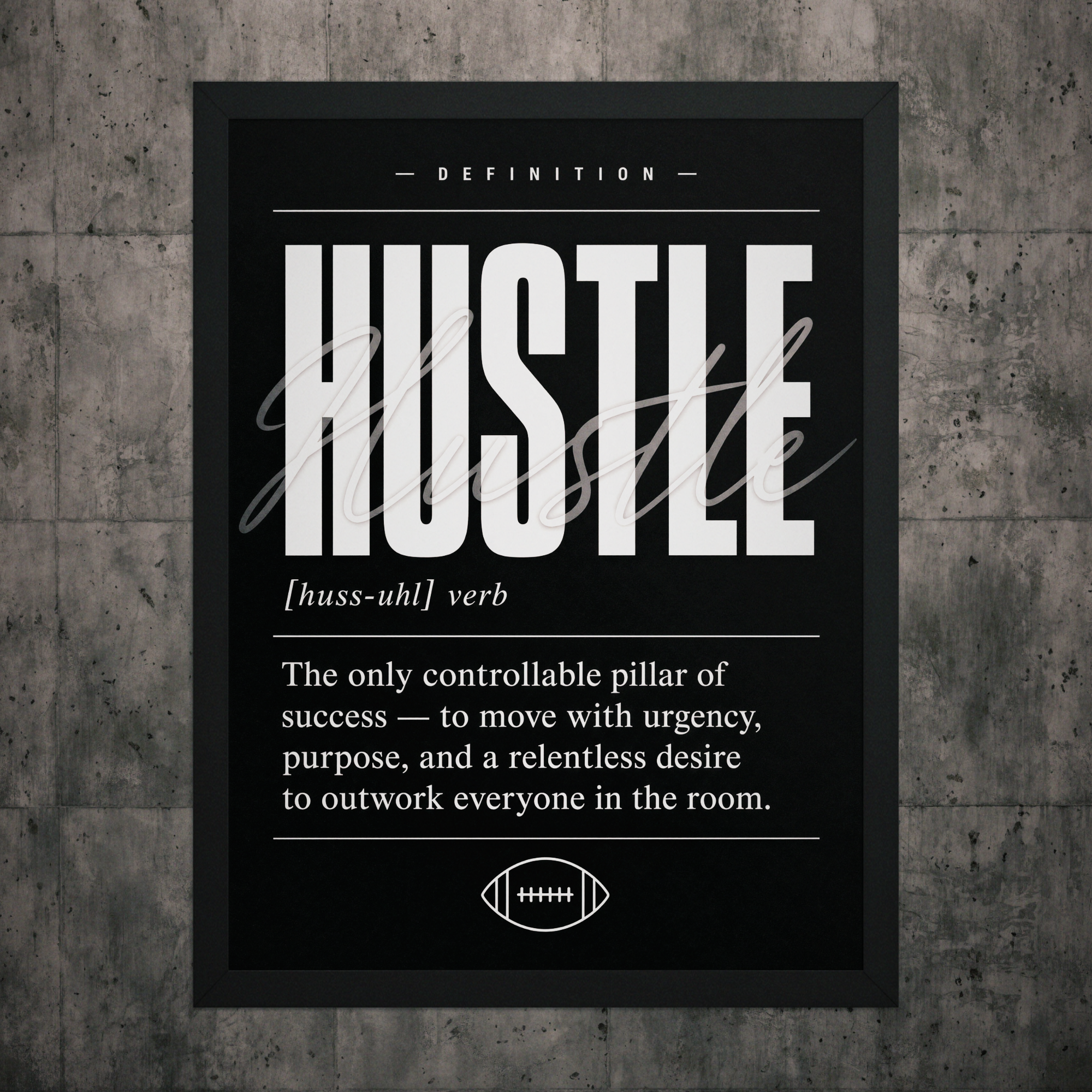 Hustle Football Framed Wall-Art